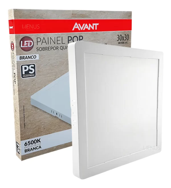 PAINEL LED POP SOBREPOR QUADRADO 6,5K 24W BIV  - AVANT