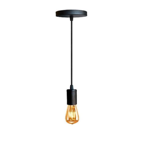 PENDENTE PORTA SOQUETE PRETO - BEZELUX