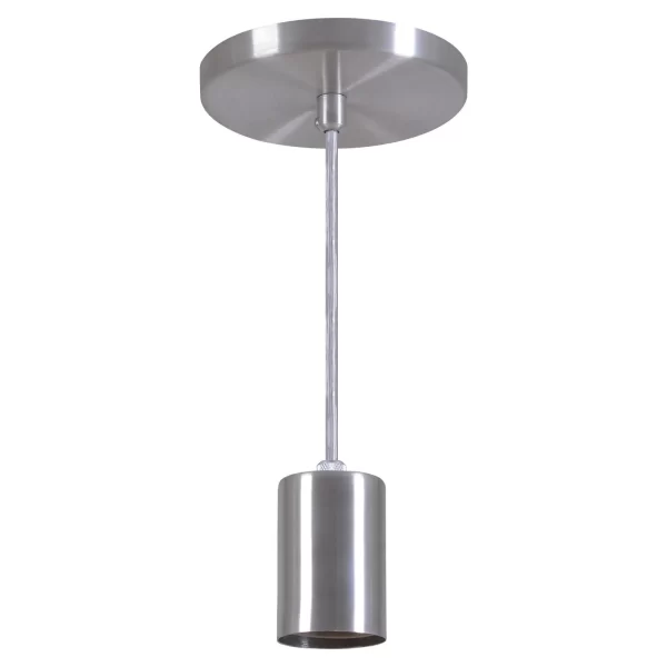 PENDENTE PORTA SOQUETE ALUMINIO ESCOVADO - BEZELUX