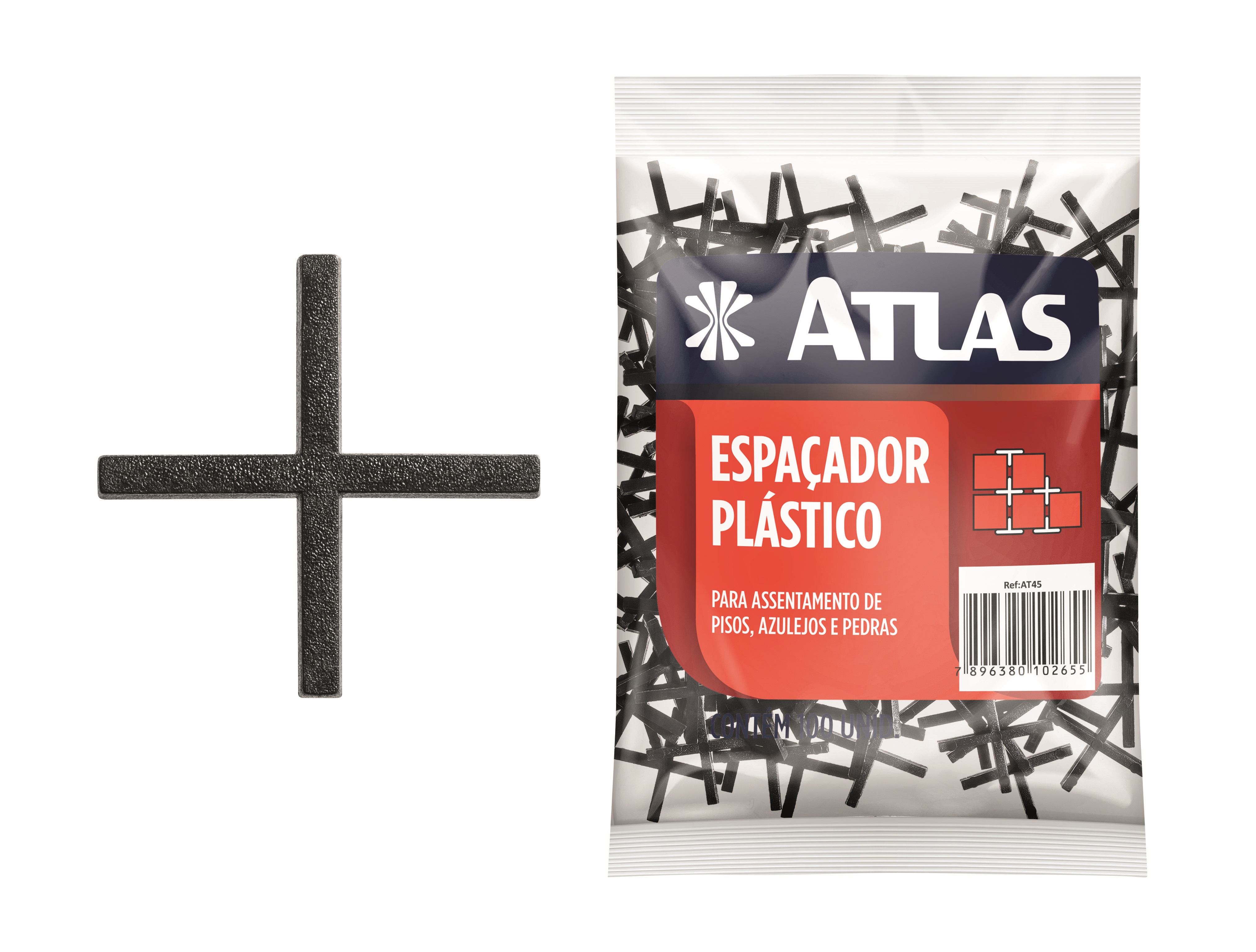 ESPAÇADOR PLÁSTICO PARA PISOS, AZULEJOS E PEDRAS 1,5MM 100 UNIDADES – ATLAS