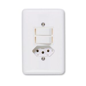 INTERRUPTOR 2 TECLA + TOMADA 10A STYLUS 20210- ILUMI