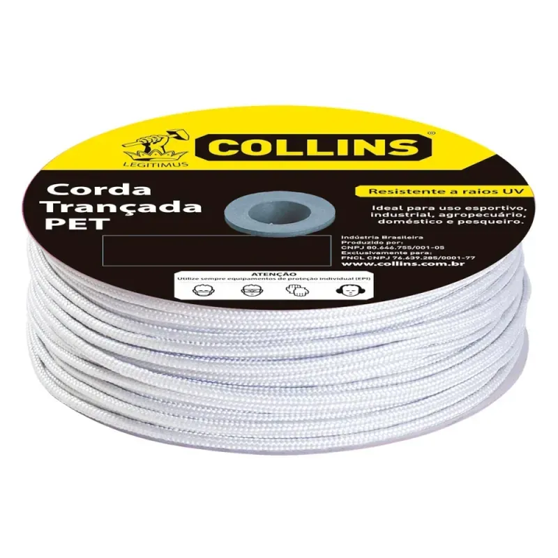 CORDA TRANÇADA DE POLIPROPILENO 5MM BRANCA – COLLINS