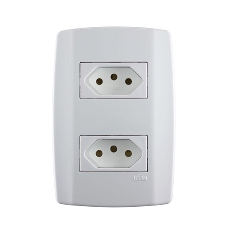 TOMADA DUPLA 2P + T 10A SLIM 80120 – ILUMI