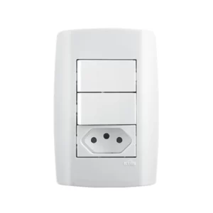 INTERRUPTOR 2 TECLA + TOMADA 20A SLIM 80211- ILUMI