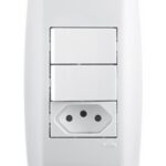 INTERRUPTOR 2 TECLA + TOMADA 10A SLIM 80210- ILUMI