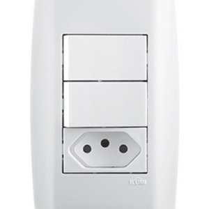INTERRUPTOR 2 TECLA + TOMADA 10A SLIM 80210- ILUMI